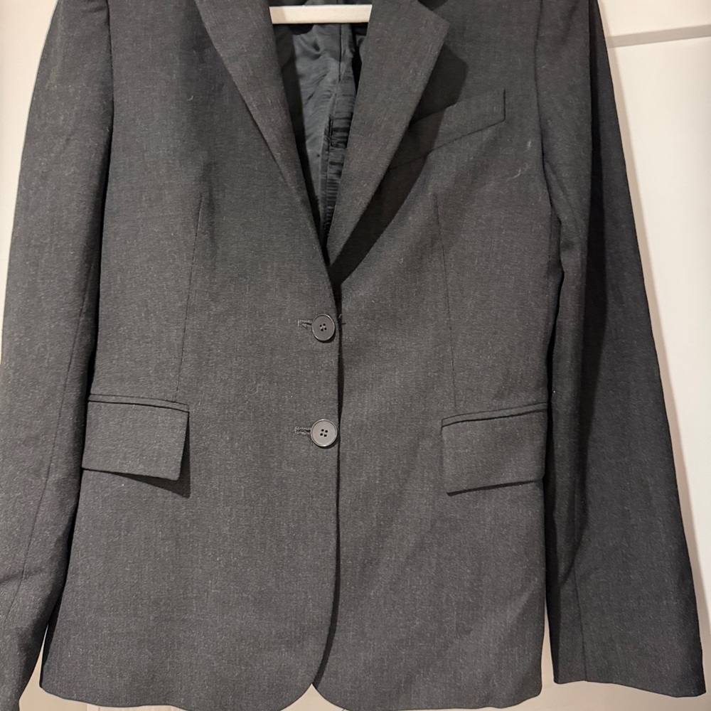 Zara Charcoal Gray Two-Button Tailored Blazer